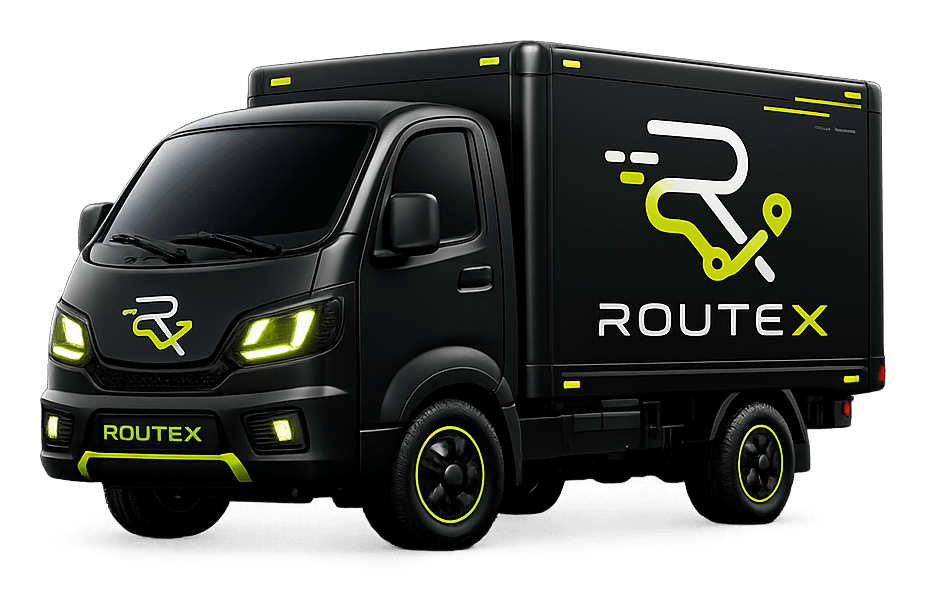 RouteX branded delivery truck